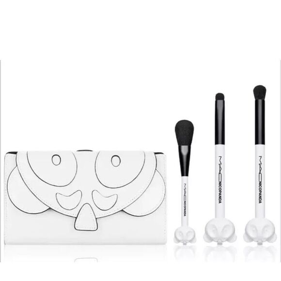New MAC Nicopanda Brush Bag 3 brush kit 461 536 531 Limited Edition Panda - Picture 1 of 13